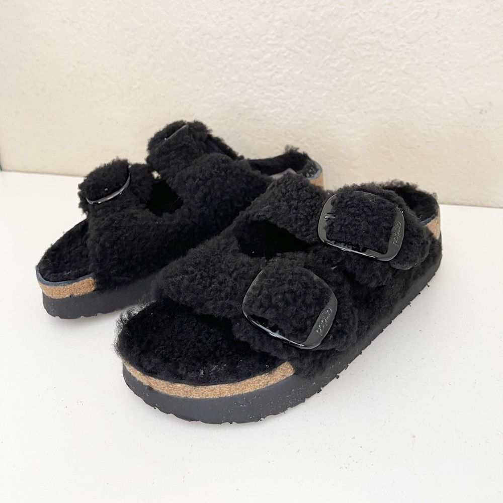 Birkenstock Papillio Arizona Big Buckle Teddy Shearling Slide Sandal 38/7-7.5 - Picture 8 of 15